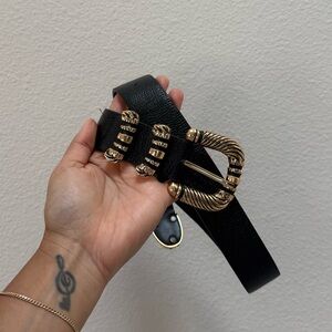 Black Belt with Chunky Gold Buckle